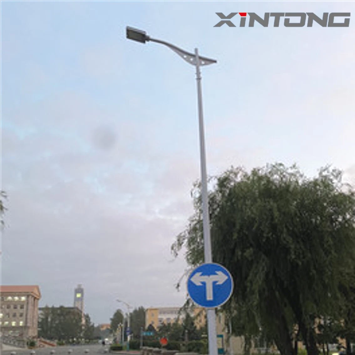 علبة كرتون Xintong بقوة 24 فولت مع مصباح LED باللون الأسود 14 لكس/W الشارع الشمسي مصباح مع CE