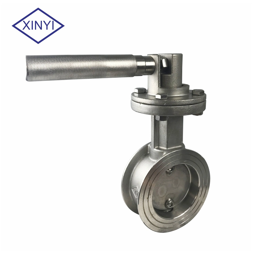 Pn16 Manual Graded Locking Level Handle Butterfly Valve Stainless Steel 304 Body for Dyeing Line