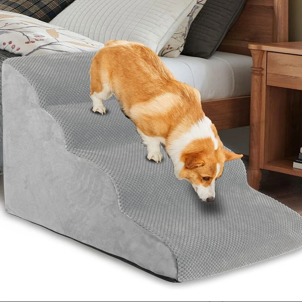 4 Tier 20" High Non-Slip Extra Wide Deep Pet Steps for Bed