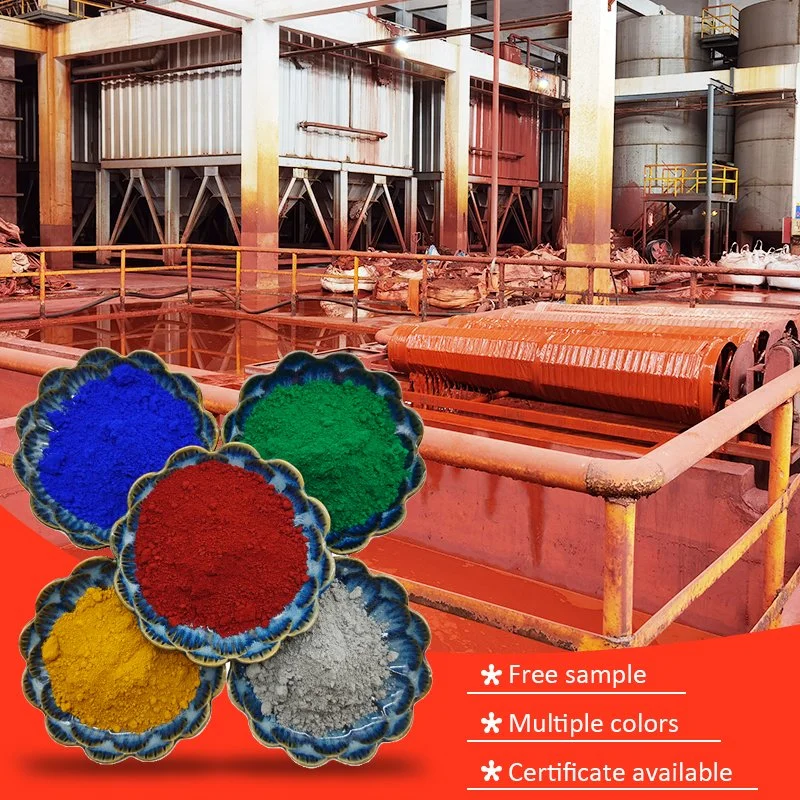 Óxido de ferro vermelho Pigmento corante Peleing Bricks Fe2O3 pigmento Inorgânico Pigmento de grau de revestimento para construção