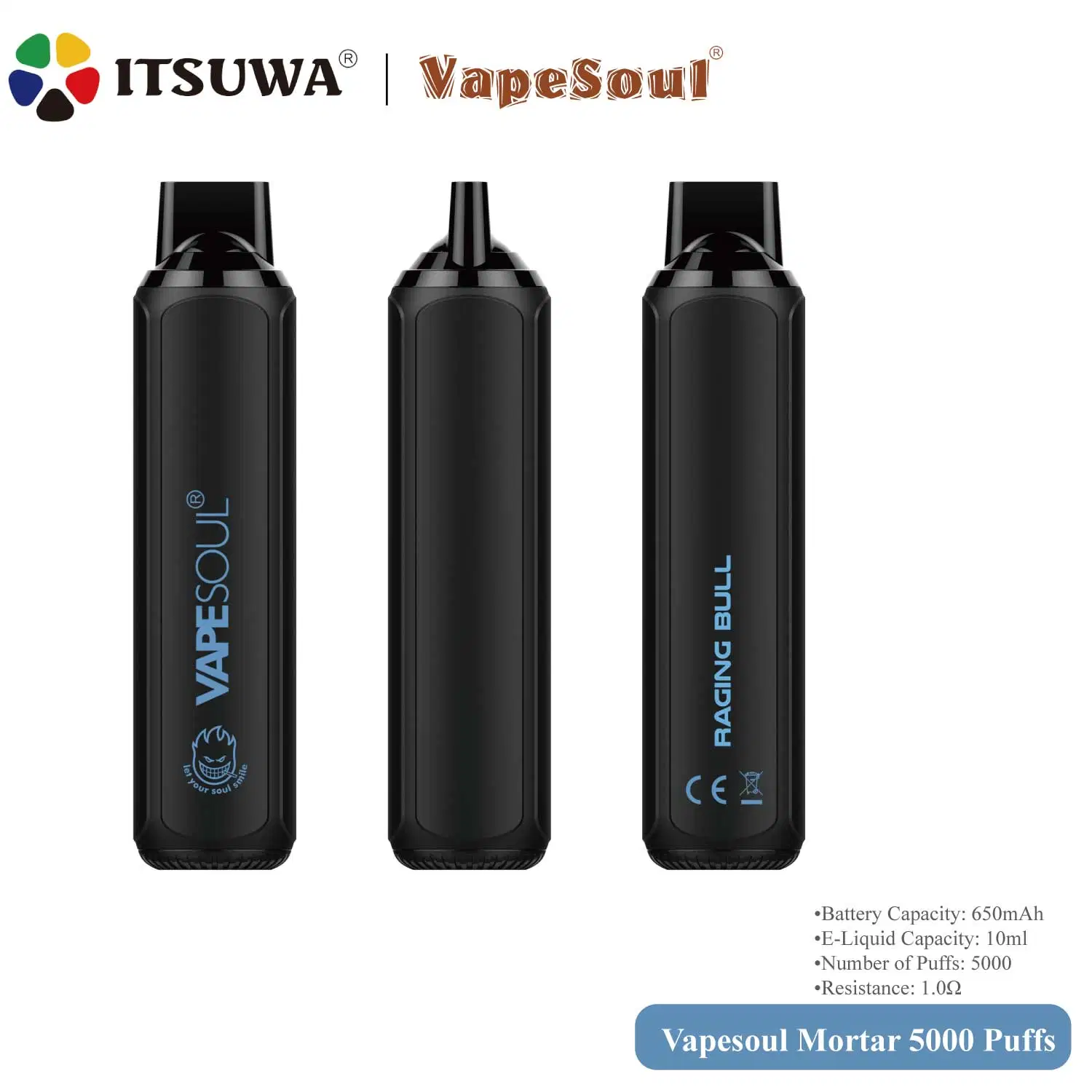 New Mould Vapesoul 5000 Puffs Vape Pen Hot Trending Cool Special OEM ODM Mold Real Tobacco Vaping Liquid Disposable/Chargeable Vape