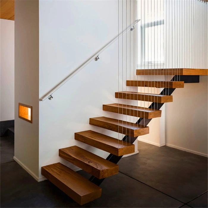 Modern Staircase Design Steel Mono Stringer Wooden Stair