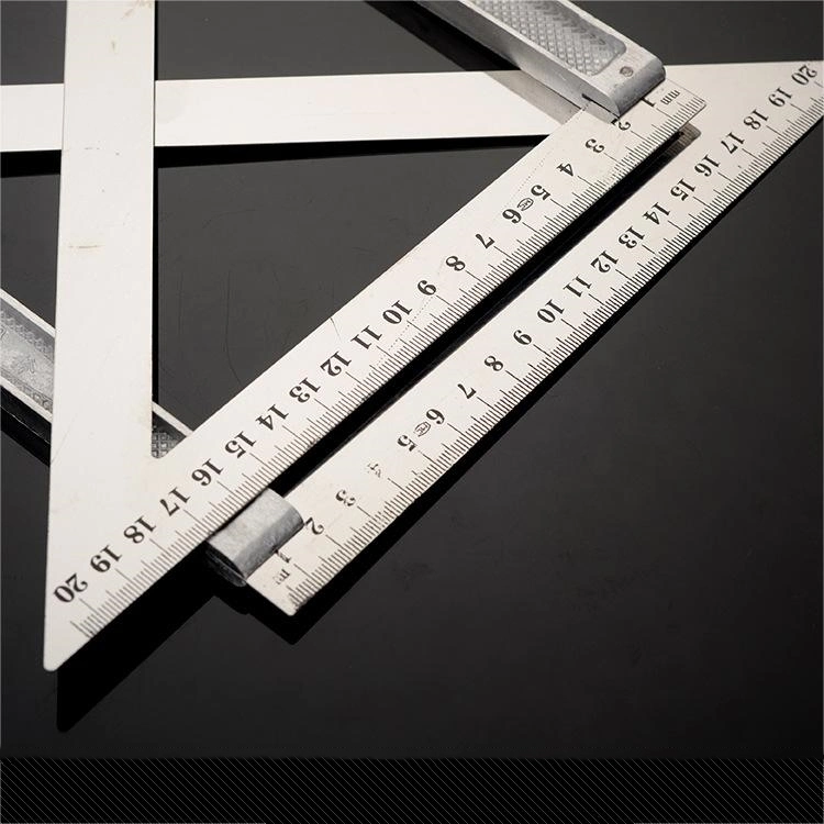 Professional Carpenter Triangular Ruler Measuring Tool Aluminum Alloy Triangle Scale Ruler