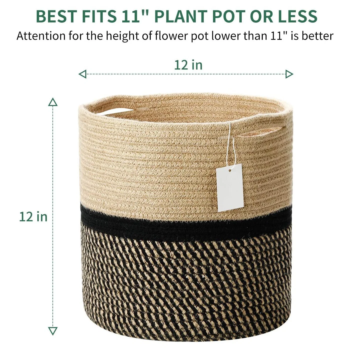 Modern Woven Rope Plant Basket Home Decor Basket Plant Basket with Handles