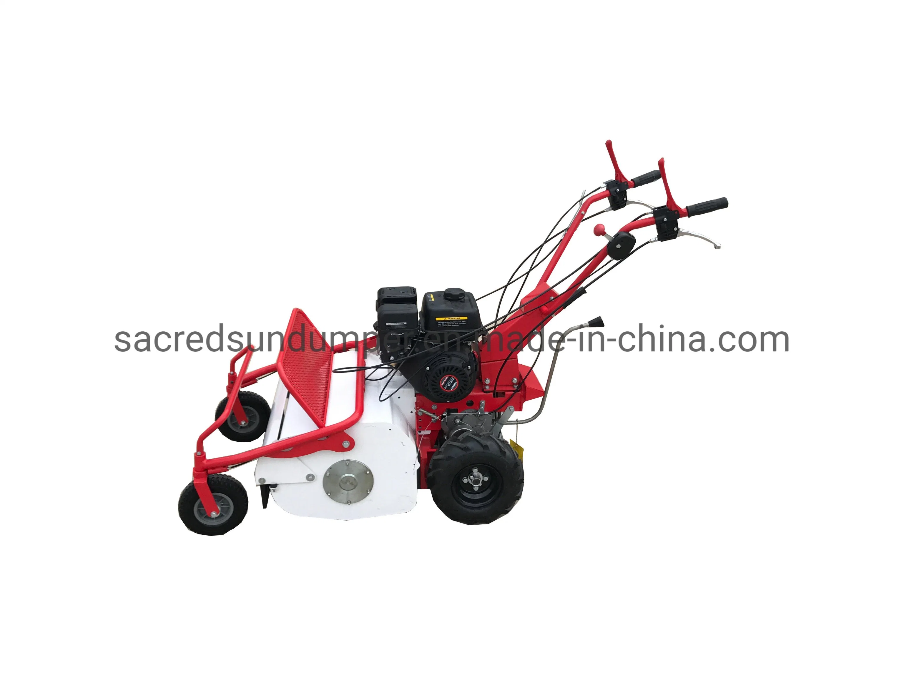 Self-Propelled Adjustable Red Gasoline Lawn Mower High Efficiency Convenient Power Weeder