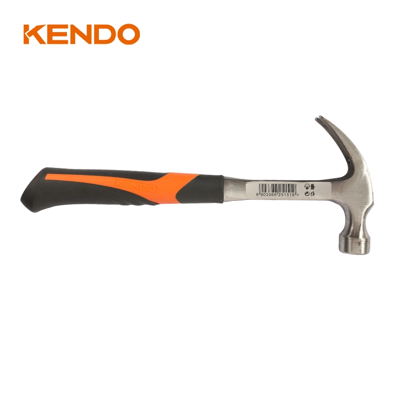 Marteau griffe de construction monobloc professionnel Kendo avec poignée confortable en TPR 16oz/450g