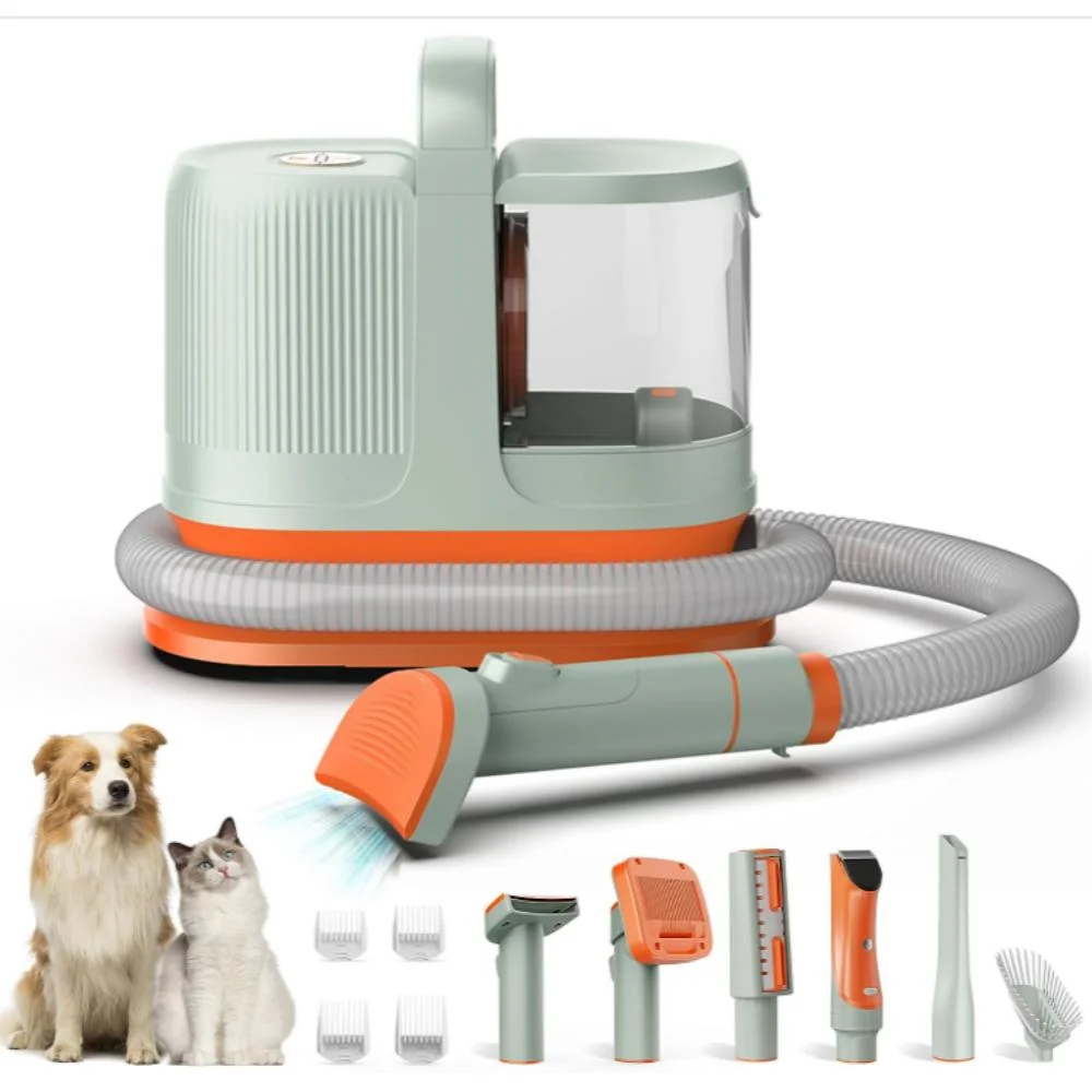 6-in-1 Dog Grooming Kit & Grooming Pet Vacuum Suction 99% Pet Hair with Large Dust Box