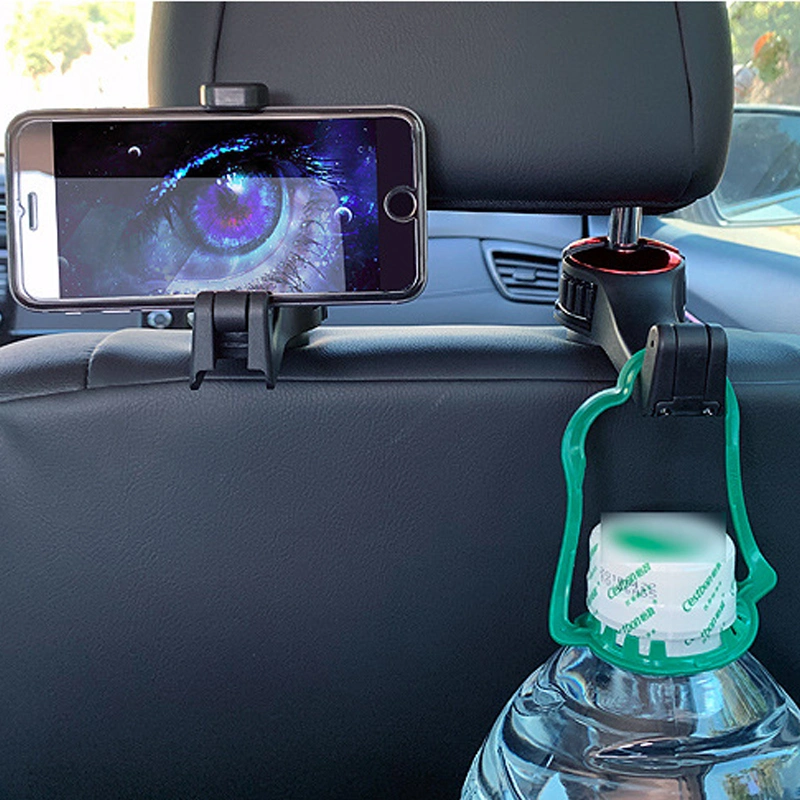 Multi-Function Mobile Phone Holder Bracket Car Creative Rear Headrest Seat Hook Hanger