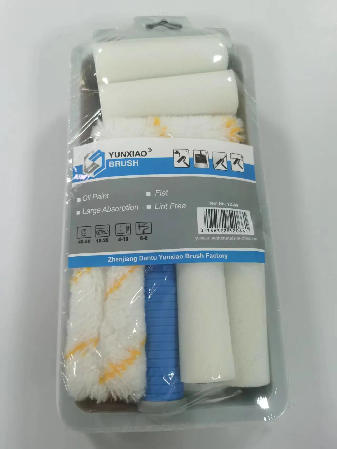 Yunxiao 7PC 4 pulgadas de espuma de microfibra y pintura rodillo Mini juego de bandeja+Unión tipo palanca+7 bandeja"