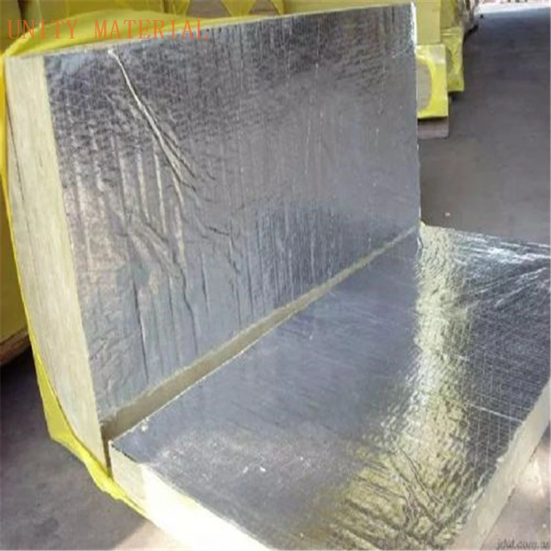 100 120 140 160 Kg/M3 Density Rockwool High Density Mineral Wool Rock Wool Board Panel with Aluminum Foil Sandwich Sheet