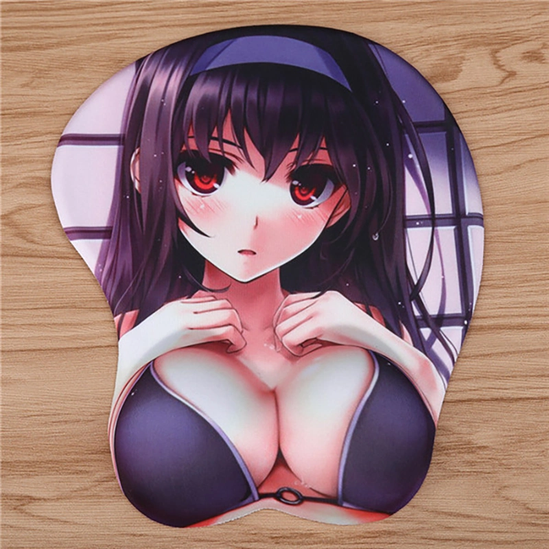 China Custom Printed Anime Boob Ergonomische Gaming Mouse Pad Hersteller Brust mit Handgelenkstütze Arsch Mauspad