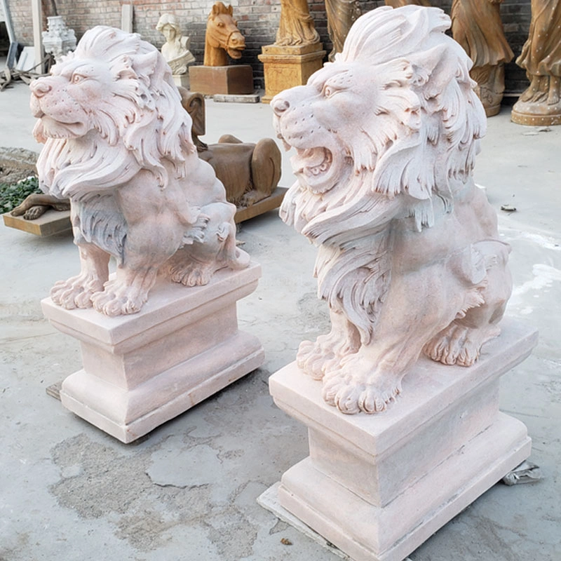 Natural Marble Stone Lion Sculpture for Garden Decoration with 20% off