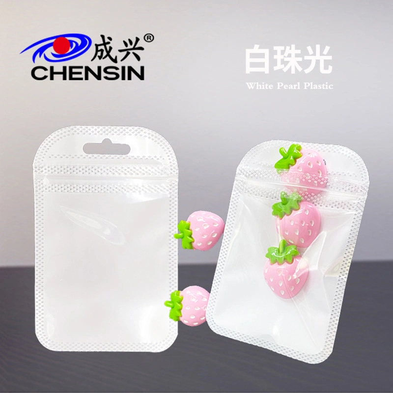 Bolsa de plástico transparente pequeña Mini White Pearl Zipper Bags