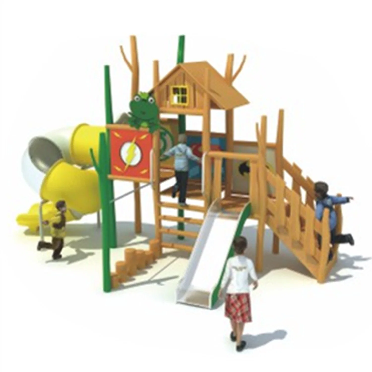 Children's Amusement Park Outdoor Playground Equipment Wooden Pirate Ship C