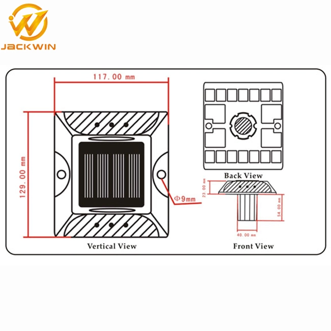 Solar Stud 6 LED High Compression Reflector Aluminum Road Stud Cats Eyes