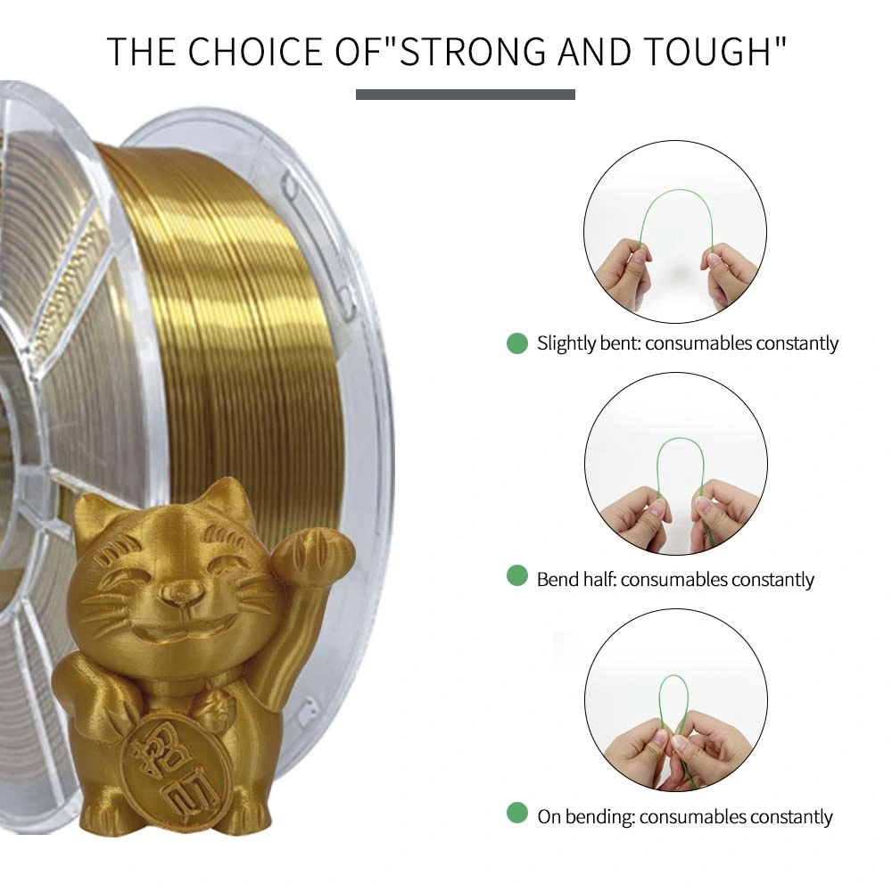 Iboss impresora 3D de alta calidad de suministro de filamentos de seda PLA mejorada la tenacidad de oro