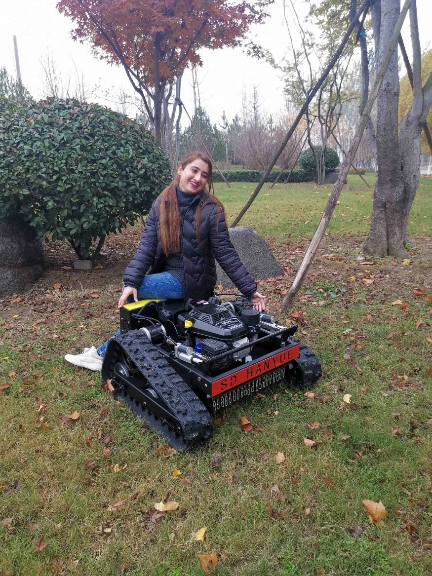 Máquina de corte de relva de jardim com controlo remoto de rastos