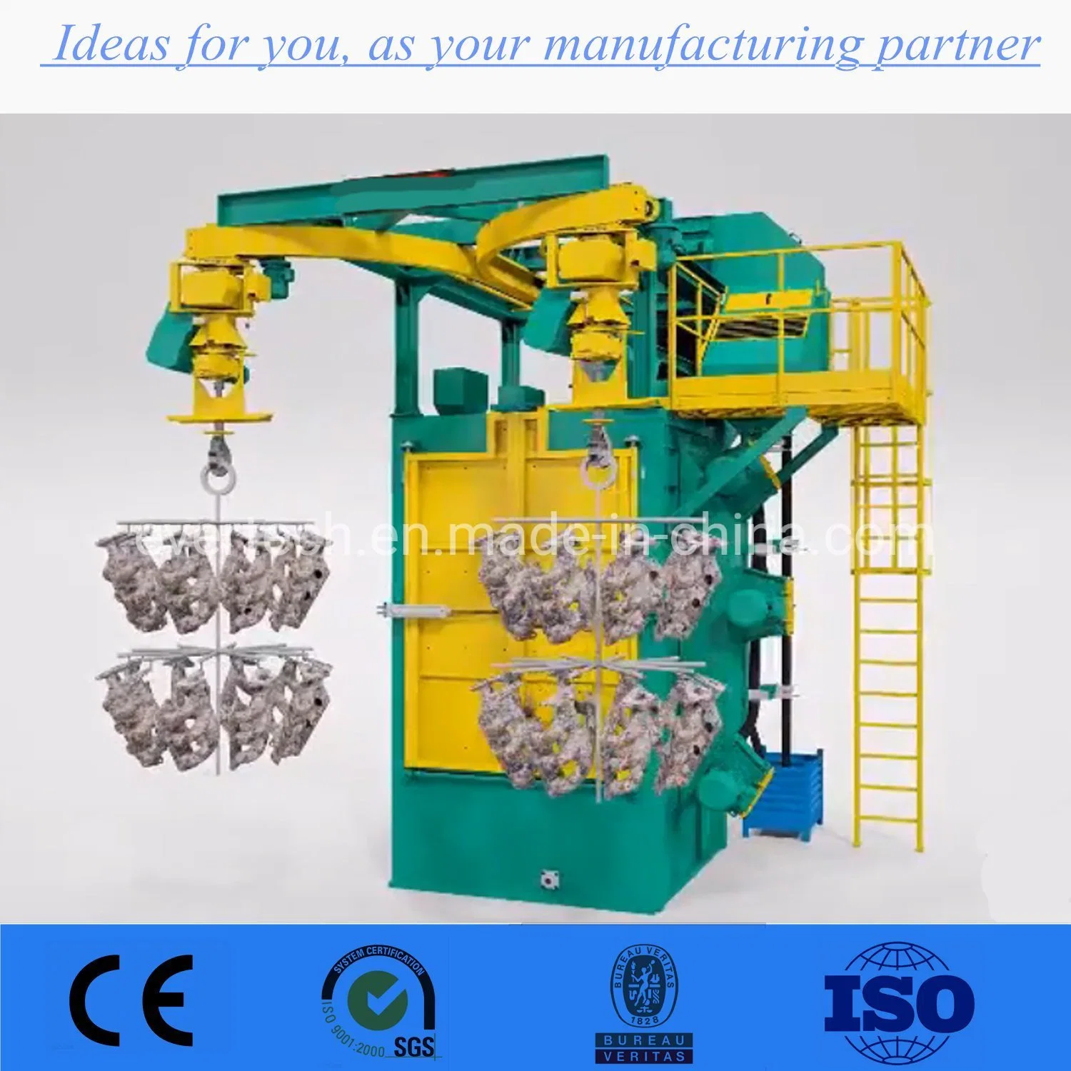 Coil Spring Shot Blasting Machine / Hook Hanging Type