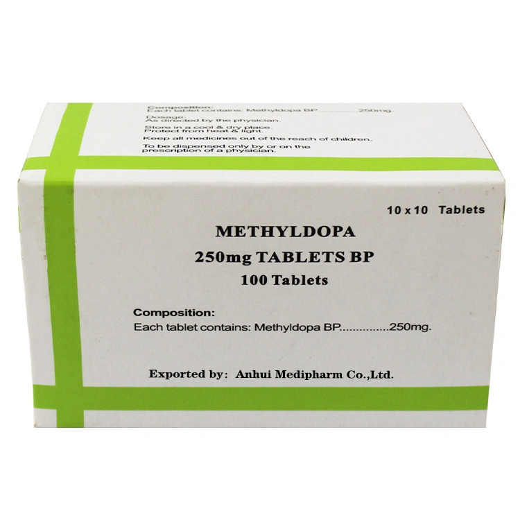 Tratamiento de la hipertensión, Methyldopa Tablets, 250mg, OEM
