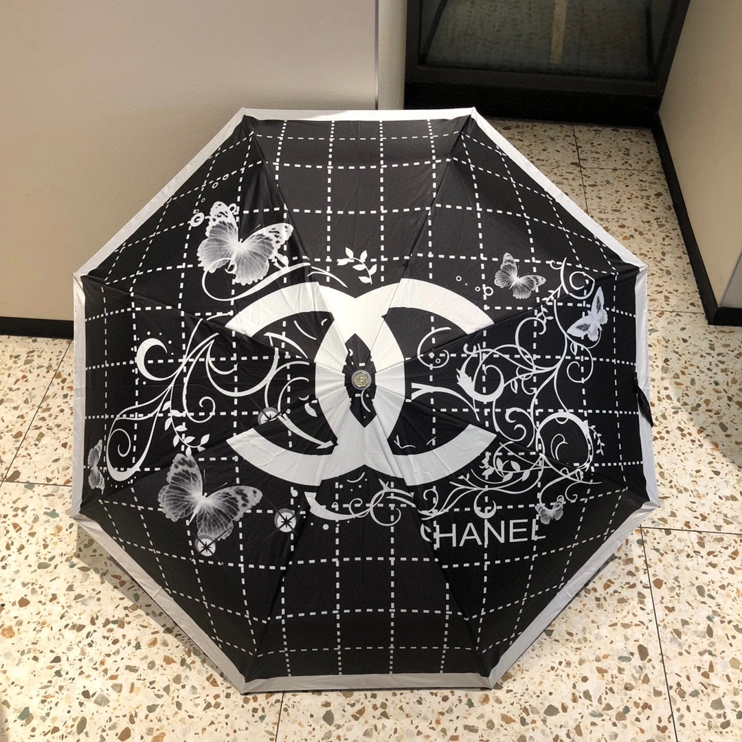 Parasol automatique à motif parasol d'été 3 plis et chaud Définir l'option anti-vent
