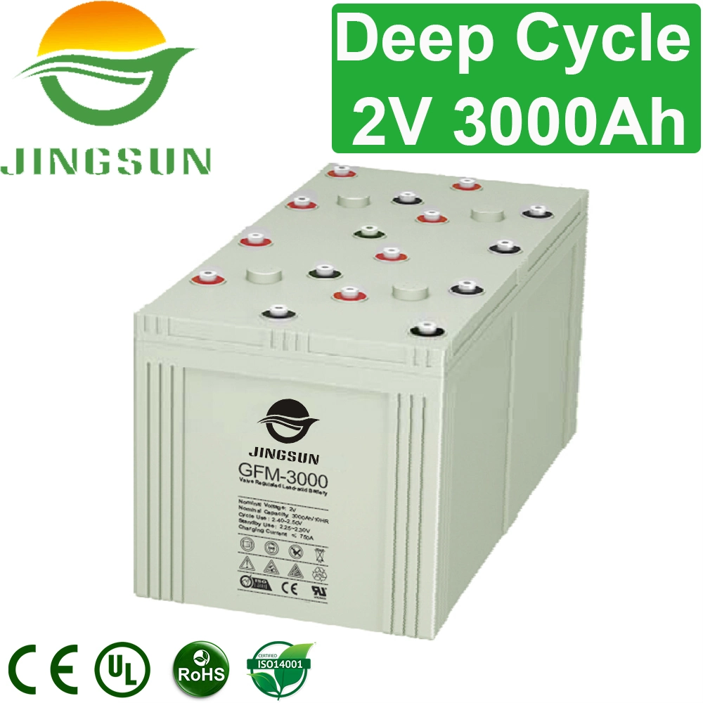 Car/Bus/E-Bike Safety and Stable 2V 3000ah Lead Acid Deep Cycle Battery