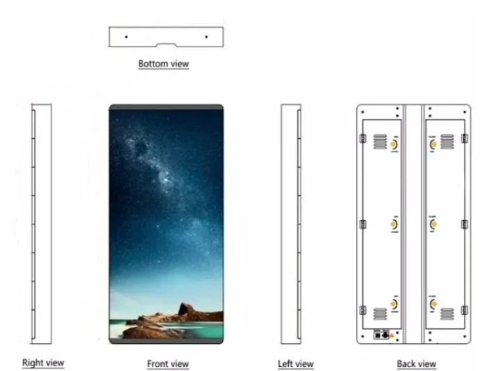 WiFi/3G/4G Intelligent P5 Lamppost Display Outdoor Street Advertising Light Pole LED Display Lamppost Smart LED Screen