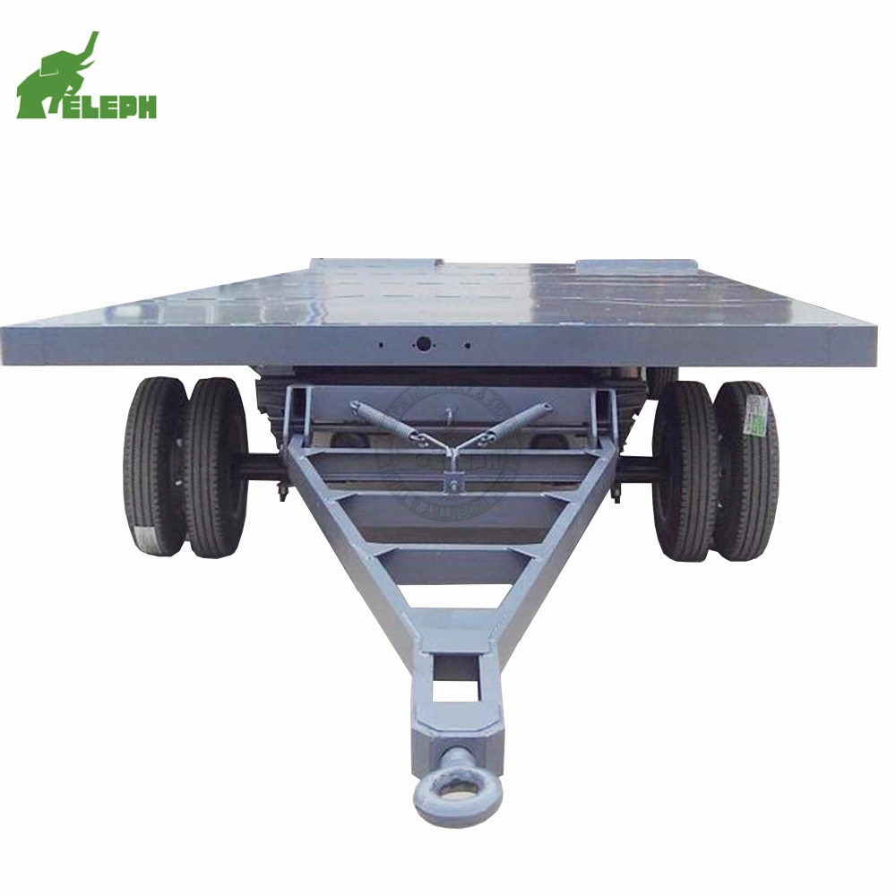 Light Weight 9m 1+2ales Drawbar Flatbed Pulling Dolly Transport Turntable Pull Flatbed Platform Full Semi Truck Trailer