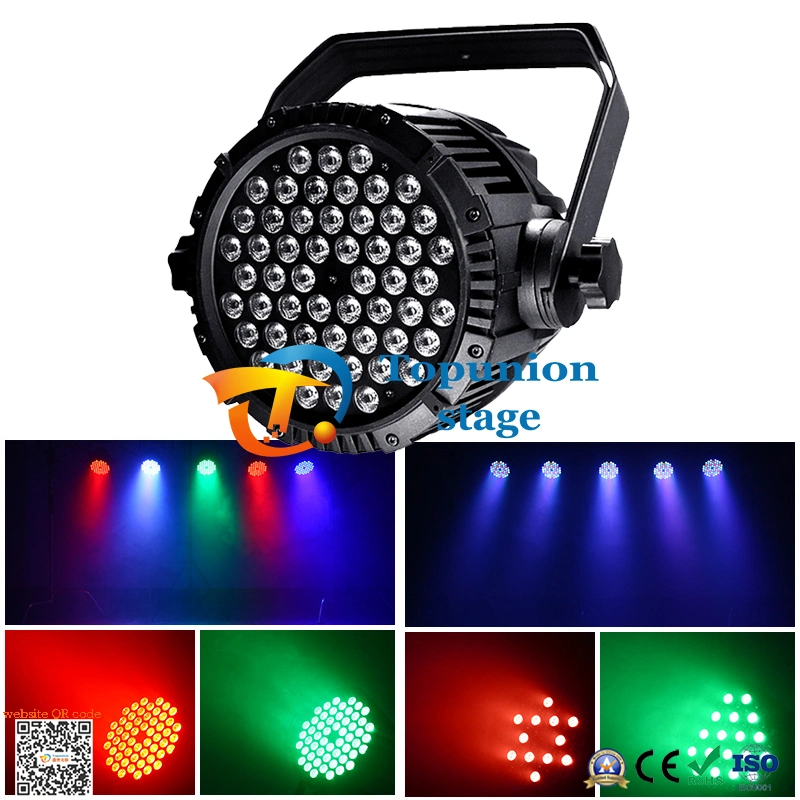 Iluminación LED de escenario impermeable de colores PAR 54PCS*3W 3 en 1 Luz teñida