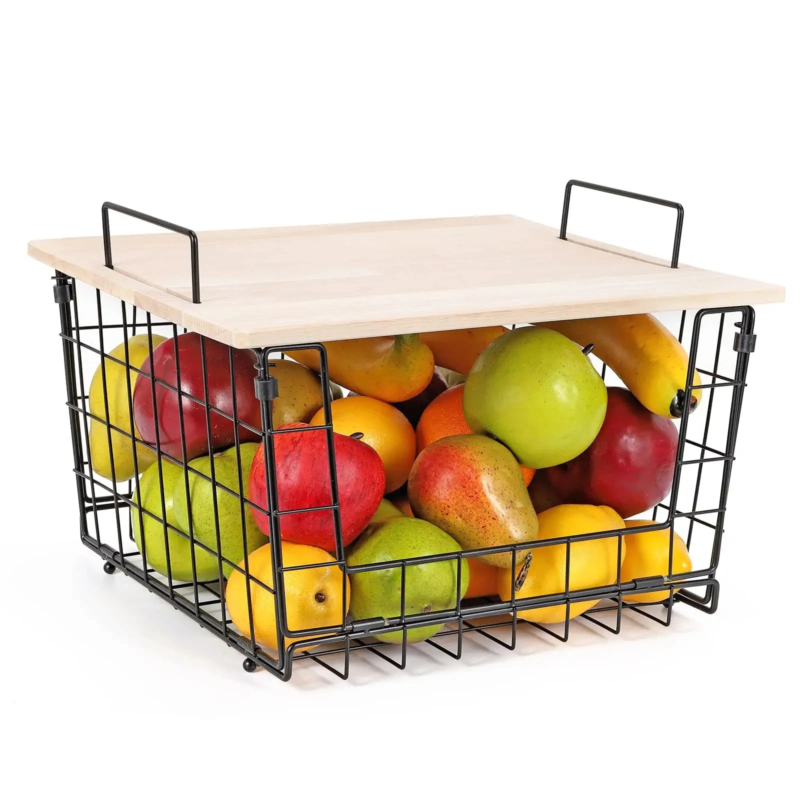 Best Selling Product Other Storage Baskets Wall Hanging Mesh Wire Pantry Fruit Organizer Metal Storage Wire Baskets with Lid