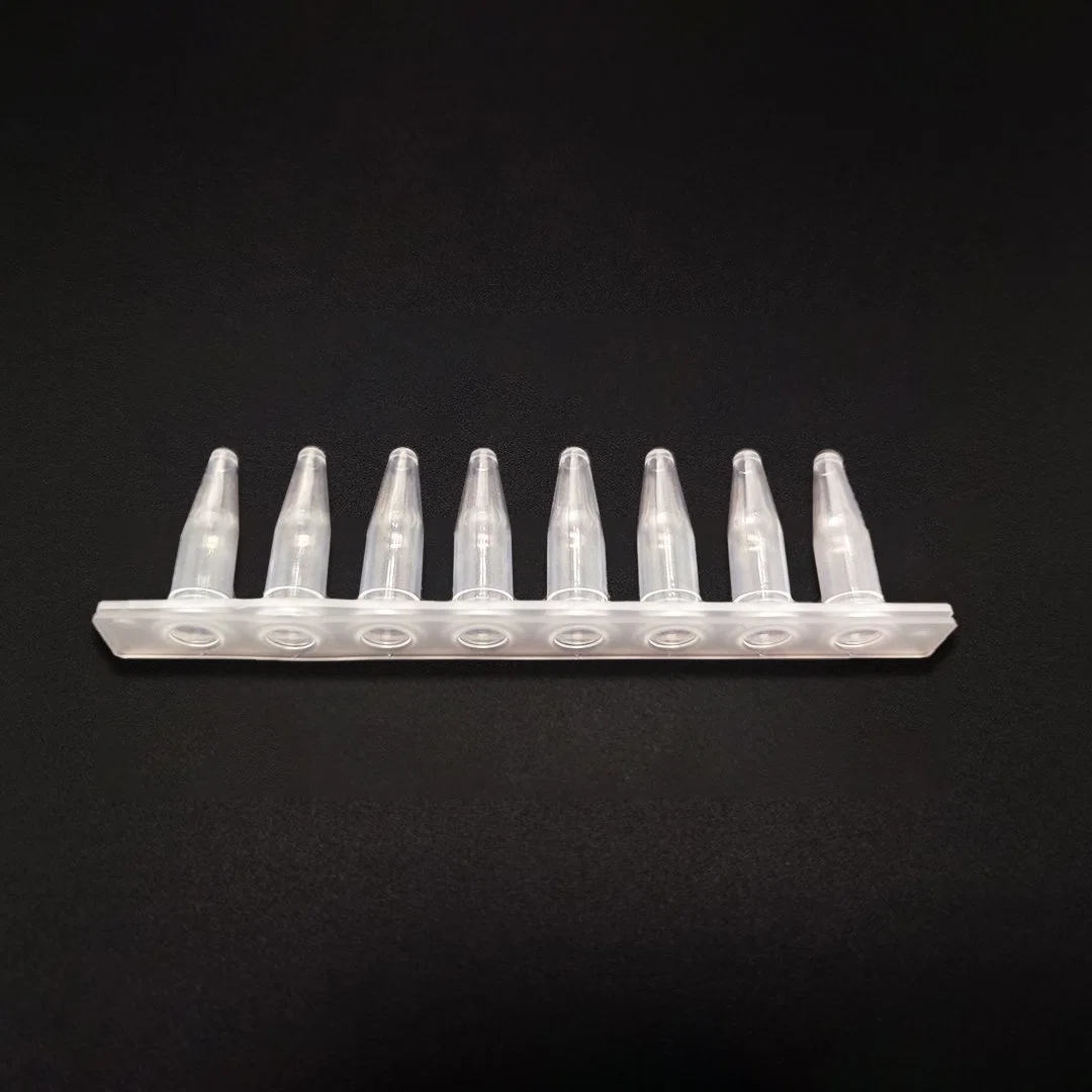 0.2ml Clear 8 Strips PCR Tubes Extra Thin Wall with Separated Cap