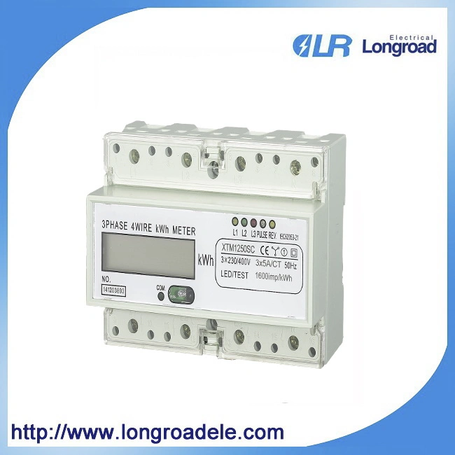 مقياس ساعة واط للاتصال عبر وحدة التحكم في الاتصالات RS485/Modbus RTU ثلاثي الأطوار رباعي الأسلاك