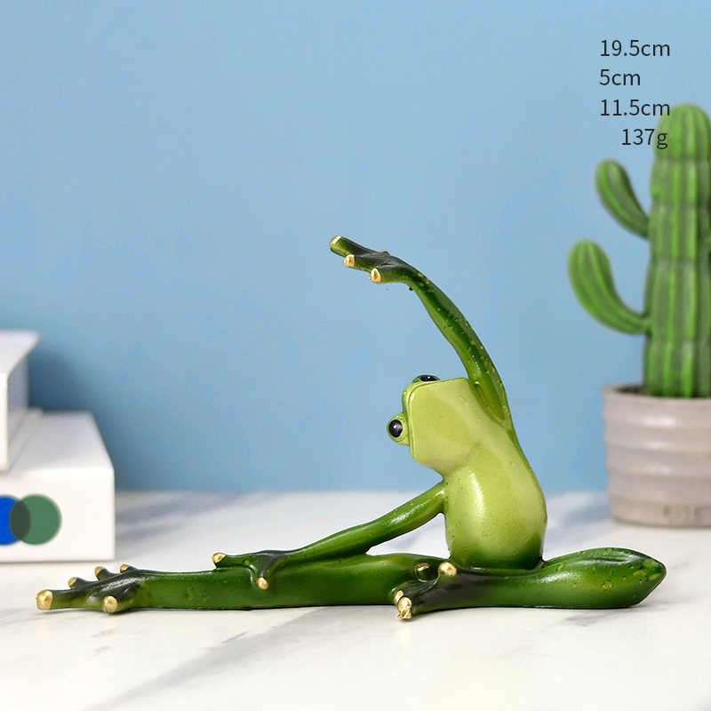 Yoga Frog Statue Resin Figurine Animal Handmade Crafts