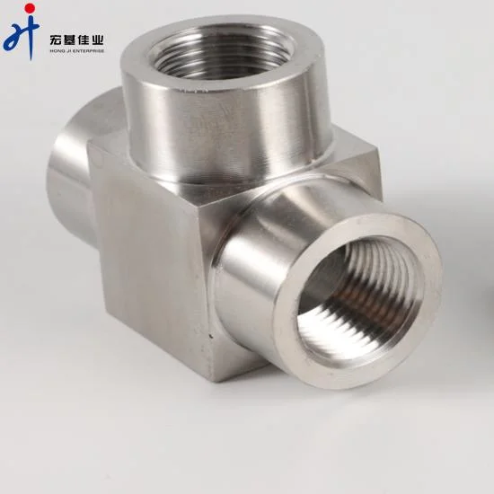 SS304 Forged 1/8inch NPT Female Maximum Operating Pressure T-Fitting 3 Ways Connector Pipe Fitting
