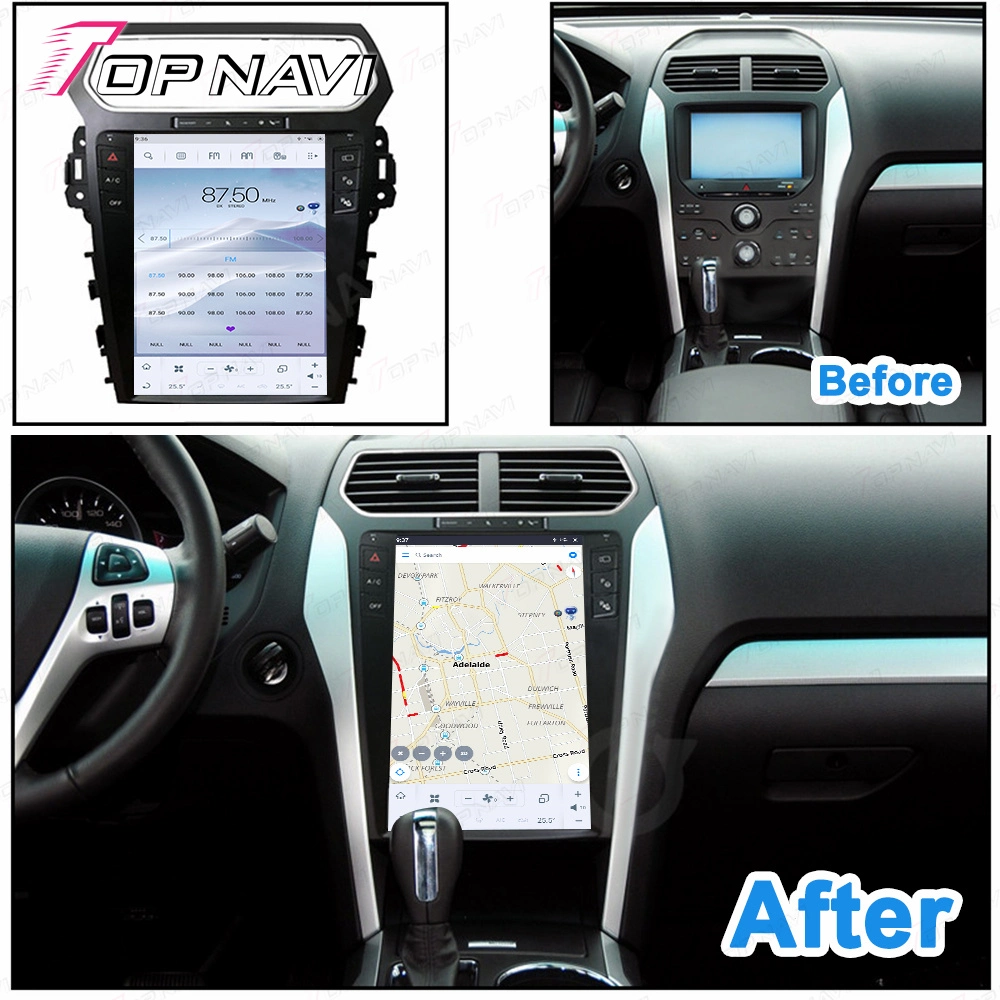 Android tactile plein écran vidéo électronique pour Ford Explorer 2011 2012 2013 2014 2015 2016 4+64GO GPS voiture caméra arrière sans fil View Multimedia Player