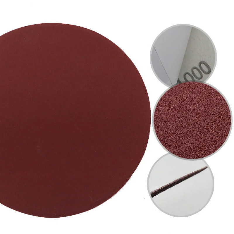 5inch Psa Self-Adhesive Sandpaper Discs Red Aluminum Oxide Sand Paper for Polishing and Sanding