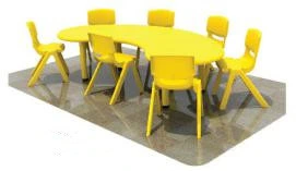 As crianças de plástico para crianças barato conjunto de mesa para venda (KF-07)