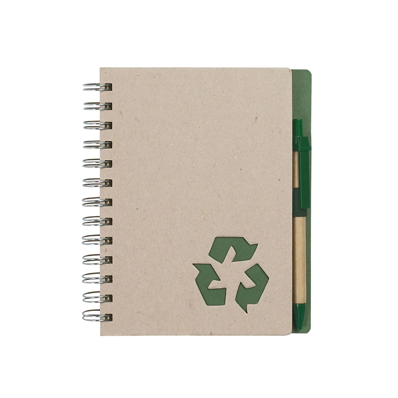 Office Stationery Writing Plain Printed Customized Eco Spiral Custom Notepad with Pen