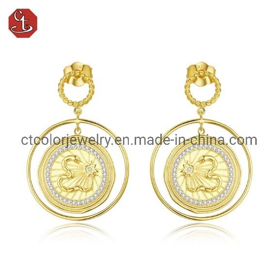 Fashion Jewelry Small Perfume Hoops Gold Plated Earrings