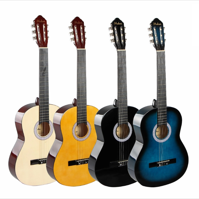 Grossista 39 polegadas Principiante Musical instrumento Glossy nylon String Classic Guitar