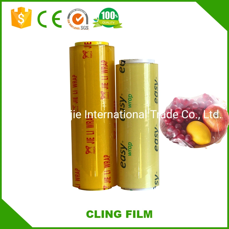 Food Grade Jumbo Roll Form Printed Moisture Proof Customized Soft Factory PVC Cling Film