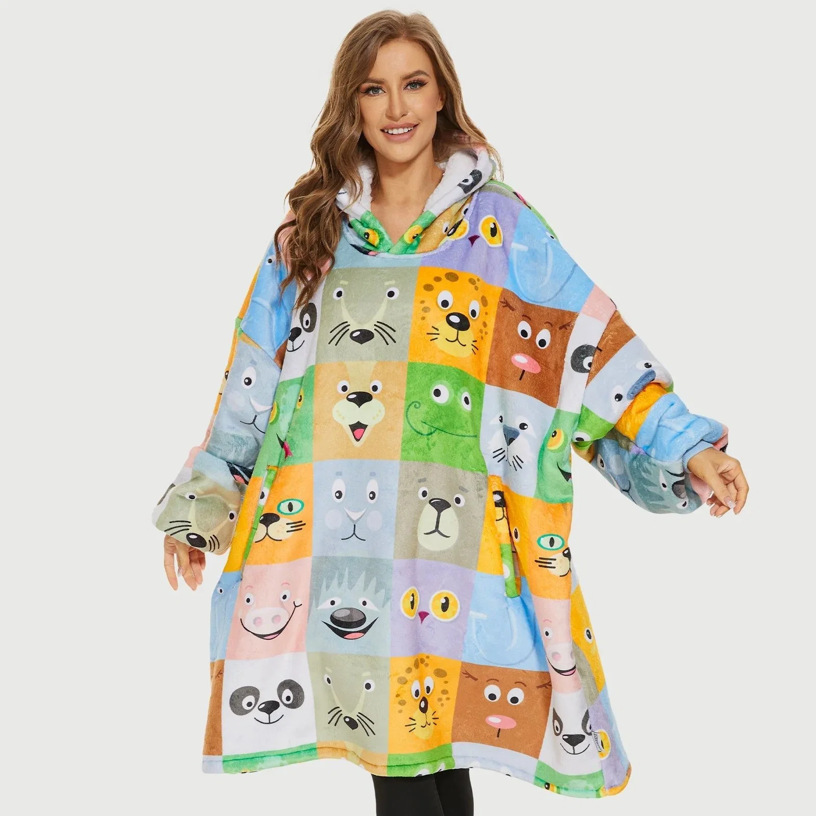 Women Cartoon Character 12V Safety E Heated USB Chargable Fleece Soft Washable Wearable Car Blanket Travelling Camping