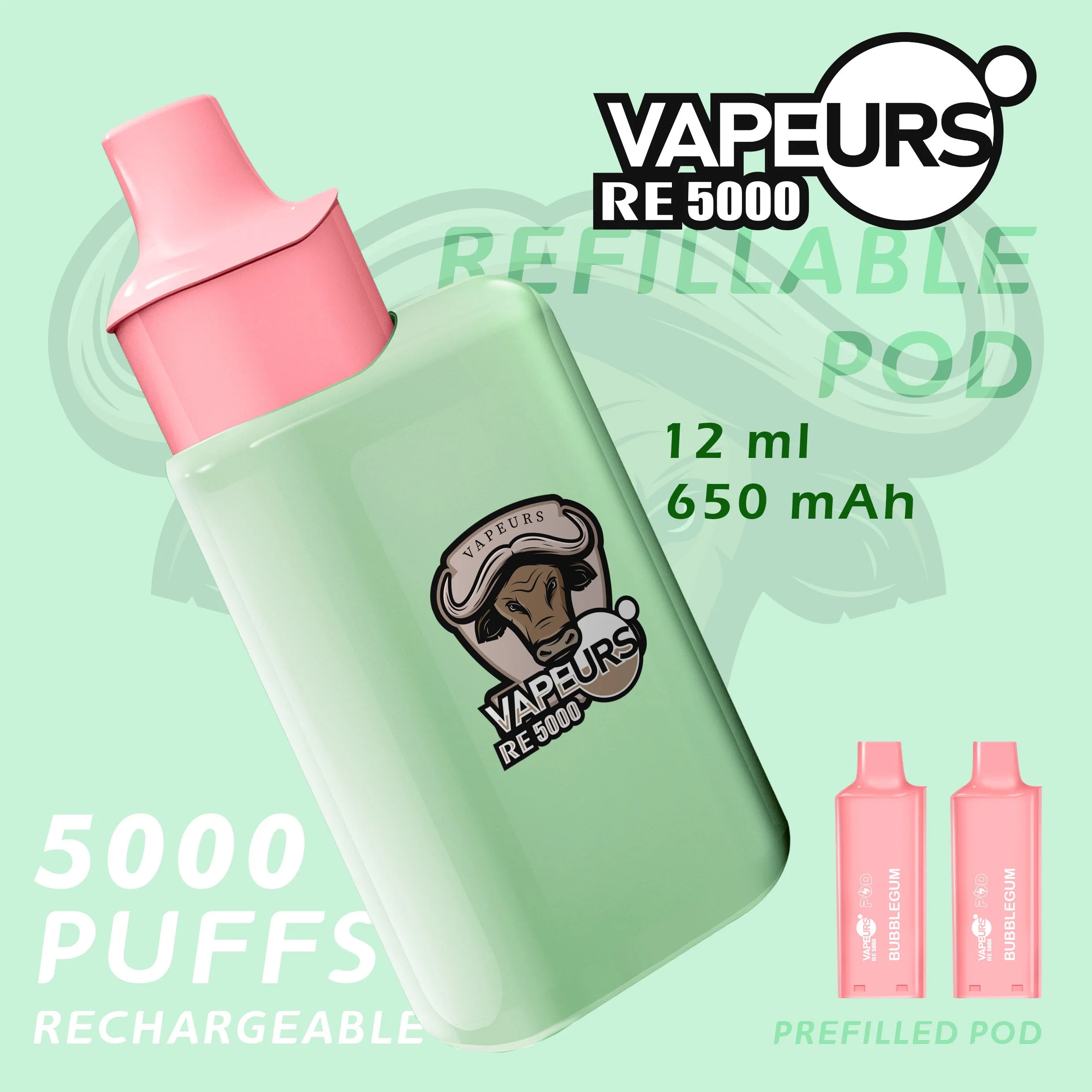 2023 Kit de cápsula de repuesto con bloqueo infantil conforme a las leyes de Nueva Zelanda Vapeurs Waka Flava Vapes Vaporrete electrónico 7000 8000 10000 Puff E Cigarete