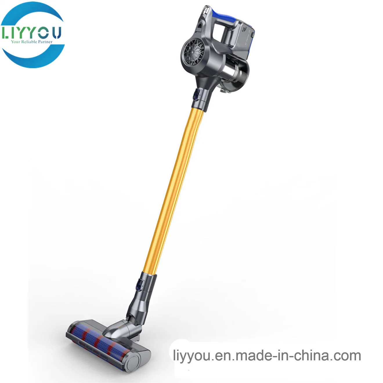 Cordless Handheld Upright Rechargeable Dual Cyclone Electrical Rotating Brush Stick Vacuum Cleaner