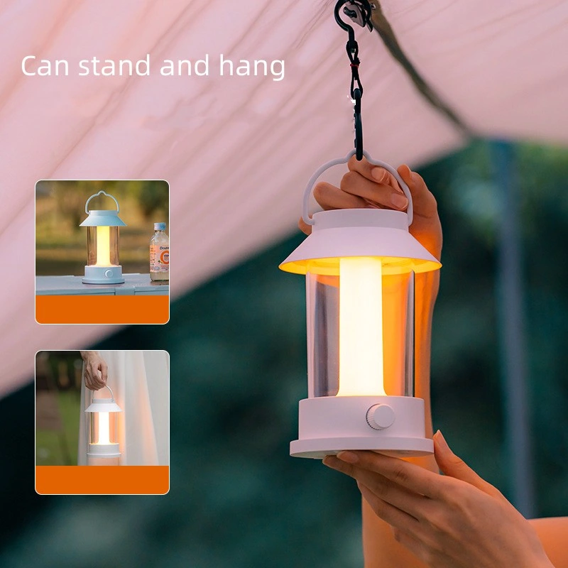 Luz LED retro de campo envolvente pode pendurar a lanterna portátil Camping Lantern ao ar livre