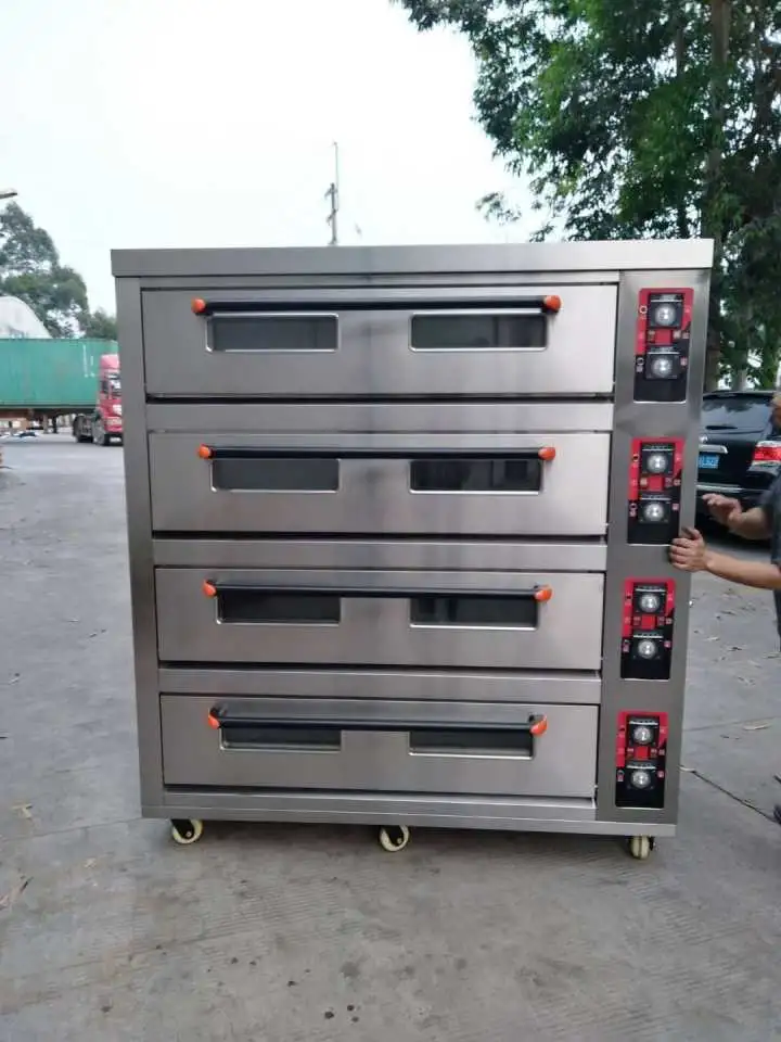 Bakery Equipment Commercial Hot Sale 4 Deck 16 Trays Baking Gas Oven