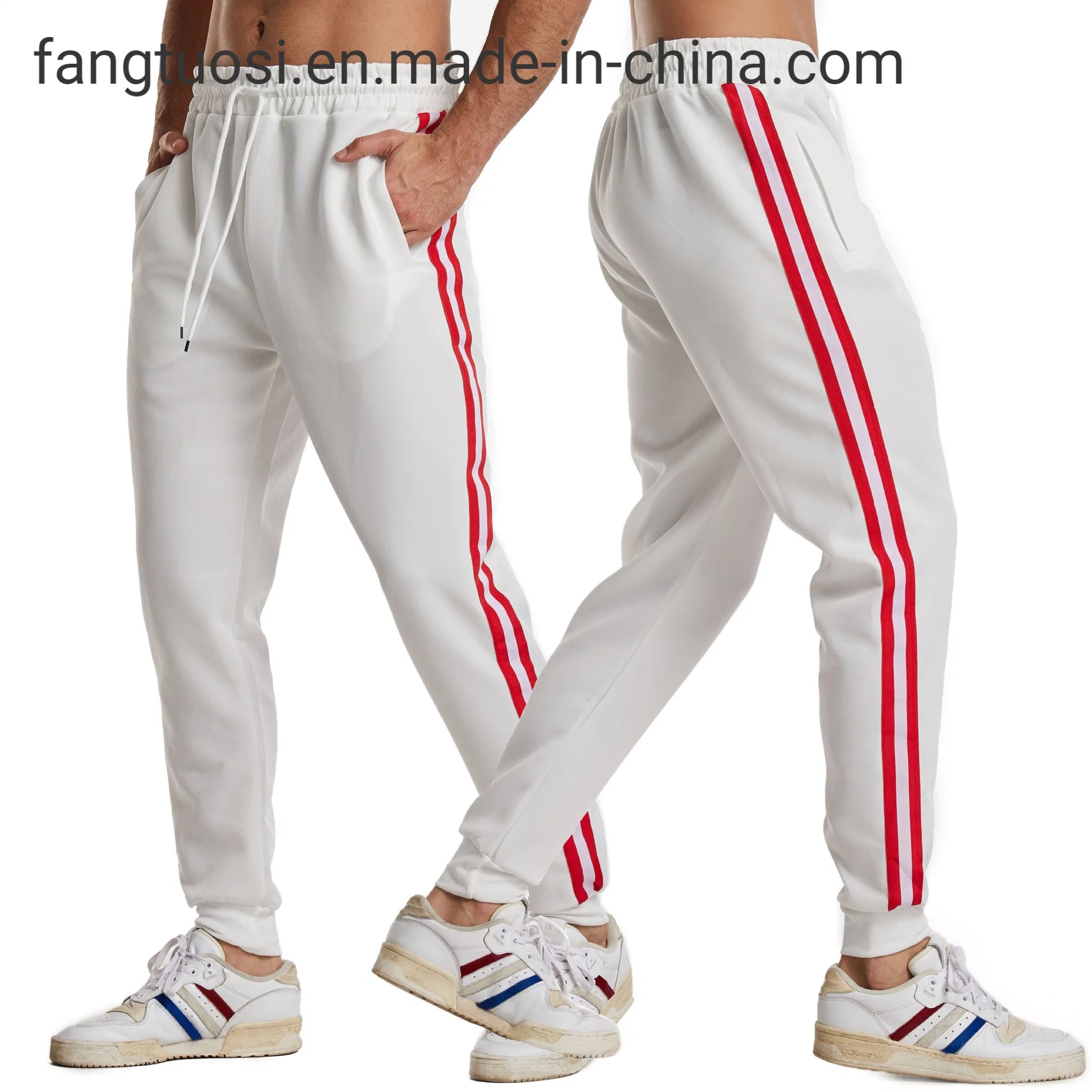 Wholesale/Supplier Solid Color Basketball Loose Drawstring Polyester Track Pants Men Gym Running Sweat Fitness Jogger Pants