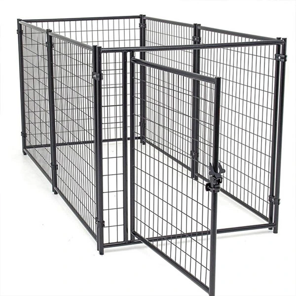 Small Steel Dog Kennel with Galvanized Steel Fence Outside Heavy Duty 5 Glass Door