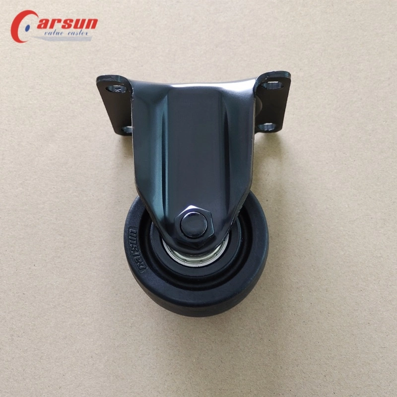 Customized Low Gravity Casters 3 Inch Black Nylon Rigid Castors High Load Caster Wheel