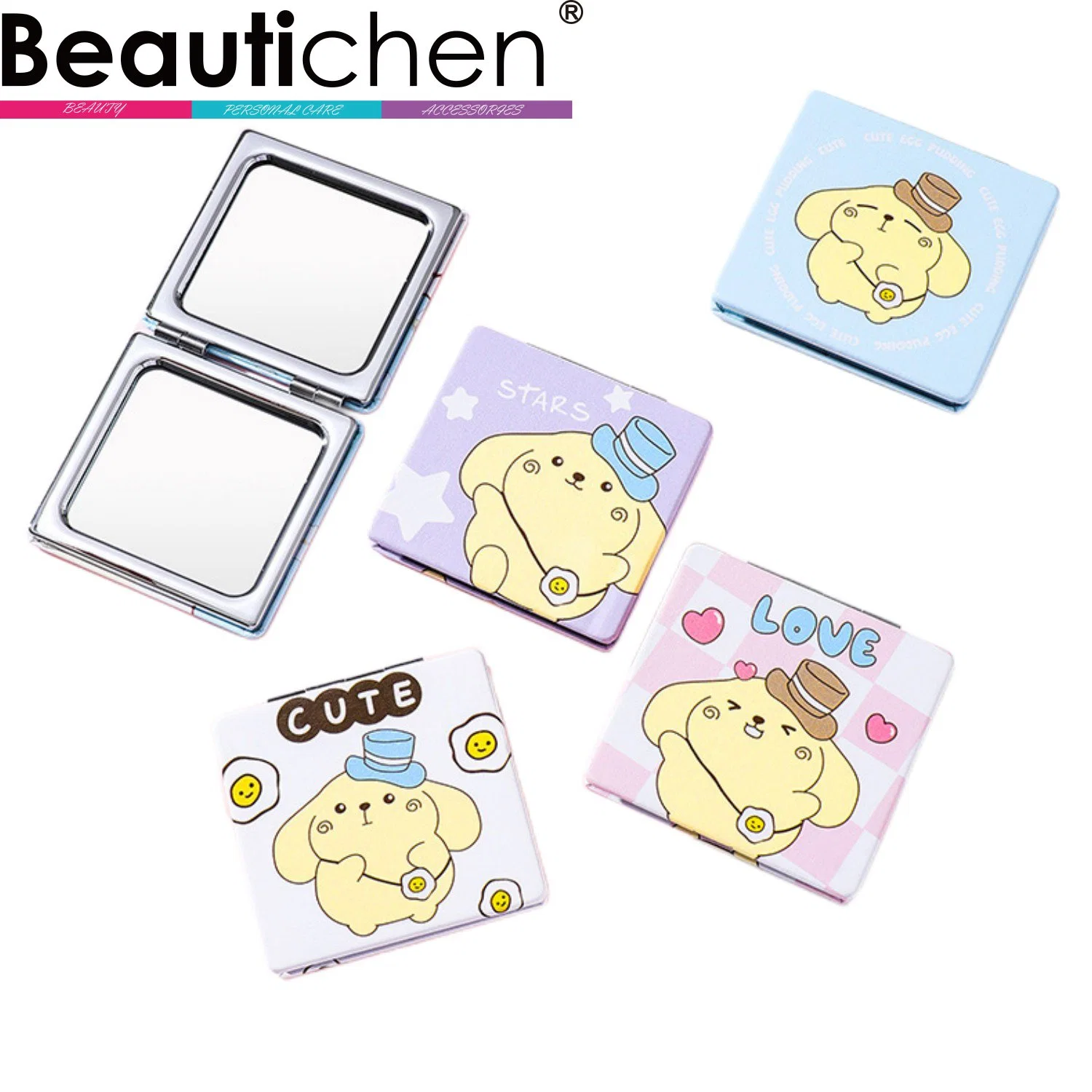 Beautichen Double Sided Wholesale/Supplier Cosmetic Mirror Small Square Hot Selling Compact Mirror