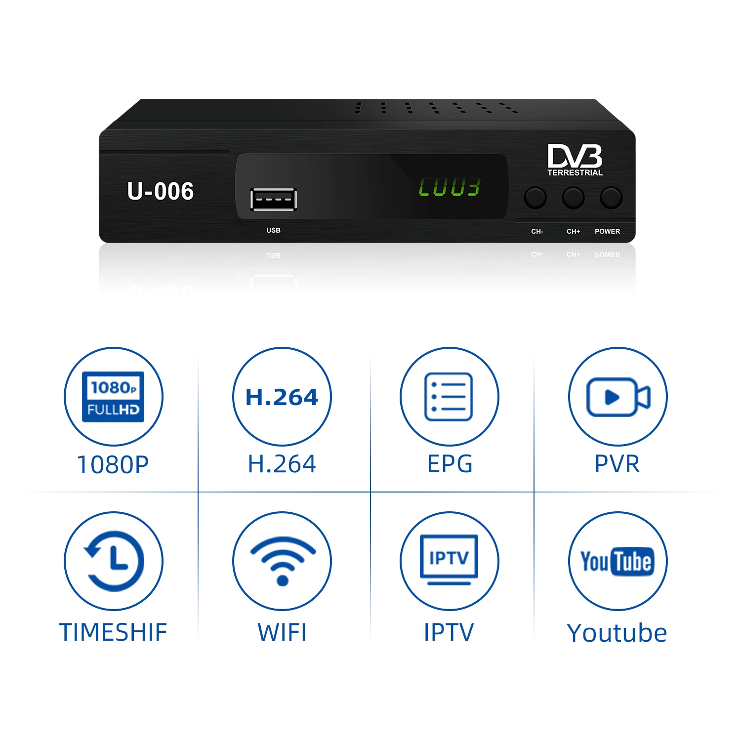 H. 264 DVB T2 Receiver Digitale terrestrische Set-Top-Box